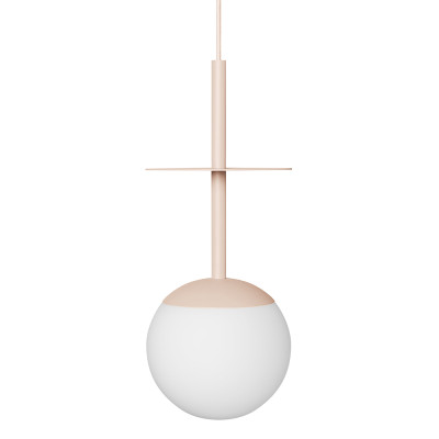 Sufitowa lampa wisząca PLAAT A beżowa lampa z dyskiem i szklanym kloszem UMMO 24h