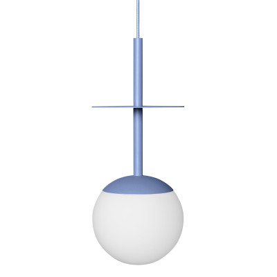 PLAAT A blue ceiling pendant lamp with disc and glass shade UMMO 24h