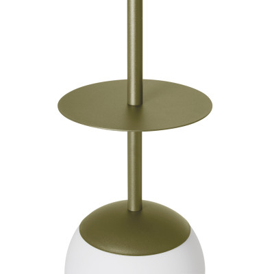 Sufitowa lampa wisząca PLAAT A oliwkowa lampa z dyskiem i szklanym kloszem UMMO 24h
