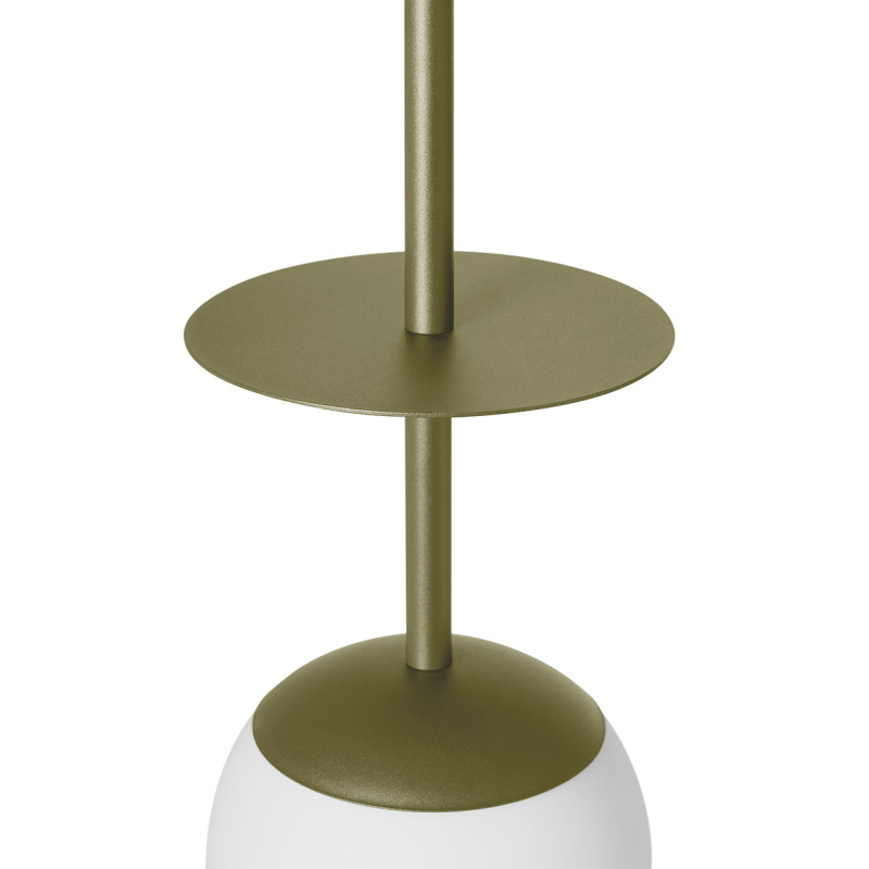 Sufitowa lampa wisząca PLAAT A oliwkowa lampa z dyskiem i szklanym kloszem UMMO 24h