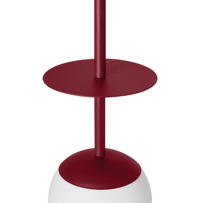 Sufitowa lampa wisząca PLAAT A burgundowa lampa z dyskiem i szklanym kloszem UMMO 24h
