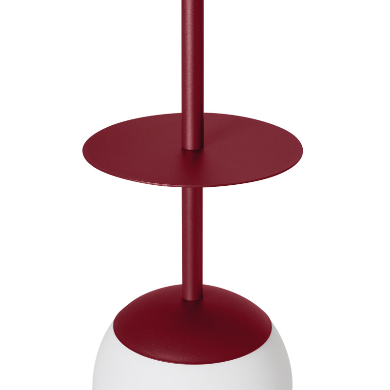 Sufitowa lampa wisząca PLAAT A burgundowa lampa z dyskiem i szklanym kloszem UMMO 24h