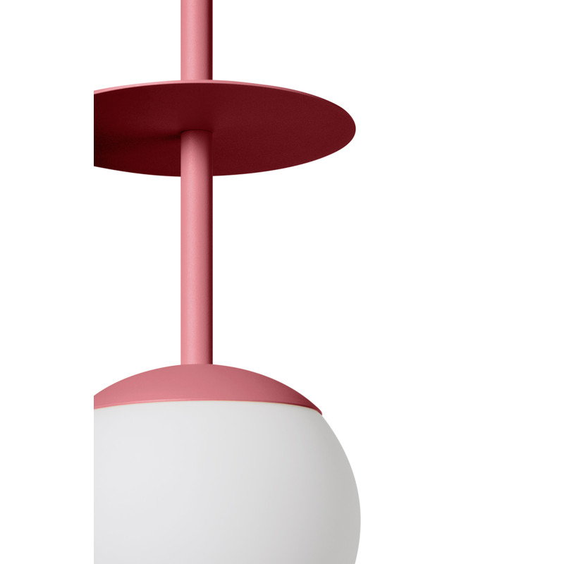 PLAAT A pink ceiling pendant lamp with disc and glass shade UMMO 24h