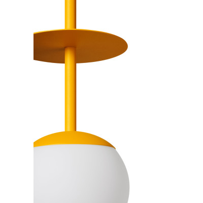 PLAAT A melon yellow ceiling pendant lamp with disc and glass shade UMMO 24h