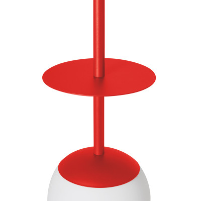 PLAAT A red and orange ceiling pendant lamp with disc and glass shade UMMO 24h