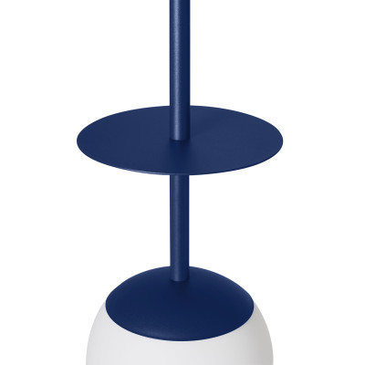 PLAAT A navy blue ceiling pendant lamp with disc and glass shade UMMO