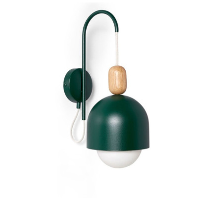 Lampa ścienna Loft Ovoi ciemnozielony strukturalny kinkiet KOLOROWE KABLE