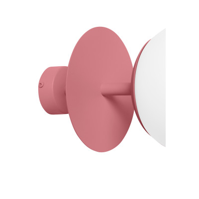 Pink ceiling lamp PLAAT B plafond with disk and glass shade IP44 UMMO 24h
