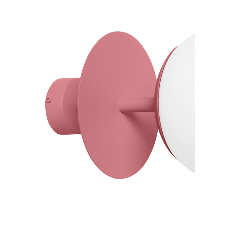 Pink ceiling lamp PLAAT B plafond with disk and glass shade IP44 UMMO 24h