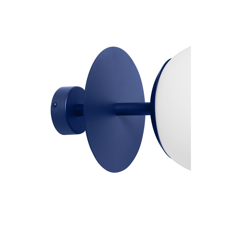Navy blue ceiling lamp PLAAT B plafond with disk and glass shade UMMO