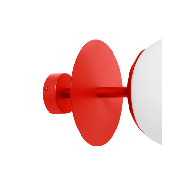 Red and orange ceiling lamp PLAAT B plafond with disk and glass shade IP44 UMMO 24h