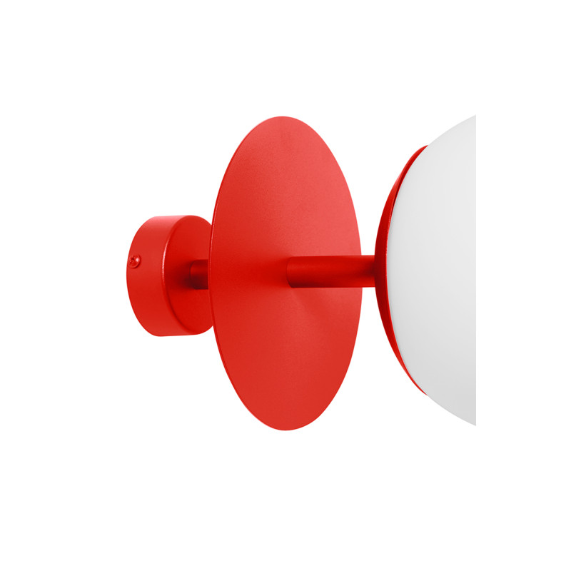 Red and orange ceiling lamp PLAAT B plafond with disk and glass shade IP44 UMMO 24h