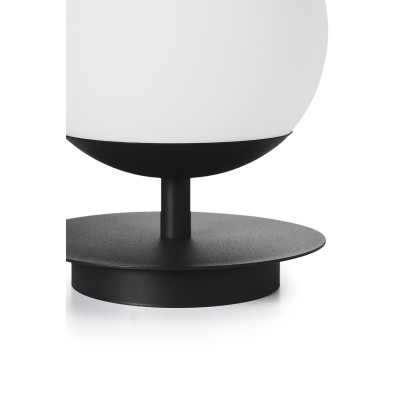 Black PLAAT ST table lamp with disc and glass shade – UMMO