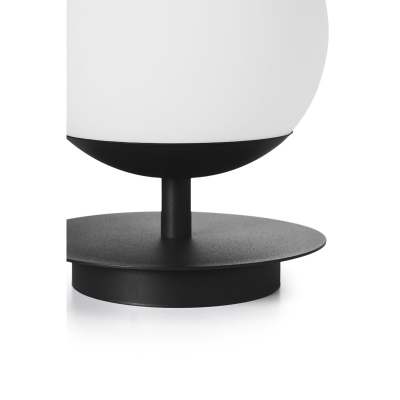 Black PLAAT ST table lamp with disc and glass shade – UMMO