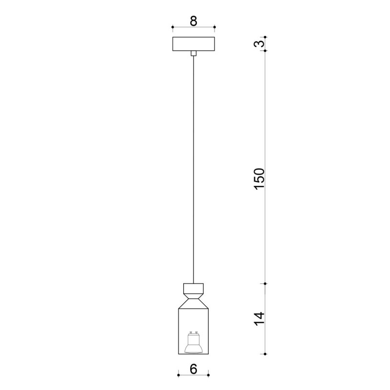 Wooden ceiling lamp Loft Angula GU10 pendant lamp KOLOROWE KABLE