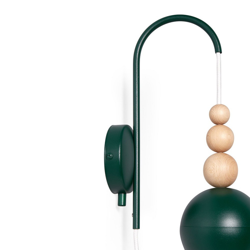 Wall lamp Loft Bala dark gray structural wall lamp with a black plug and a switch KOLOROWE KABLE