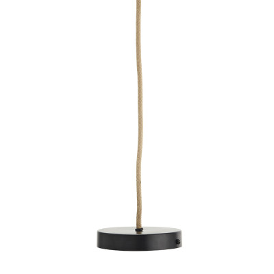 Jute Net boho pendant lamp with black jute braided shade Madam Stoltz