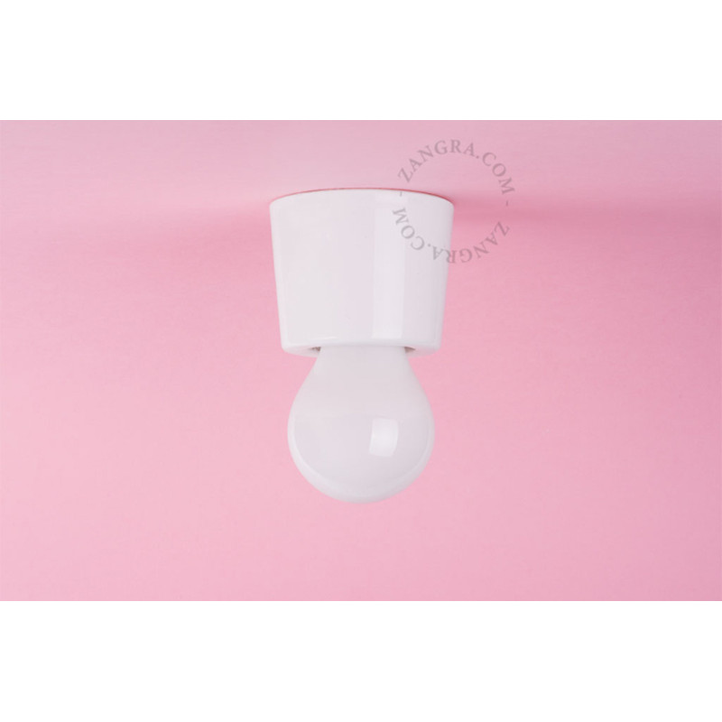 Porcelain ceiling lamp, wall lamp Annie E27 white Zangra