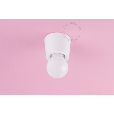 Porcelain ceiling lamp, wall lamp Annie E27 white Zangra