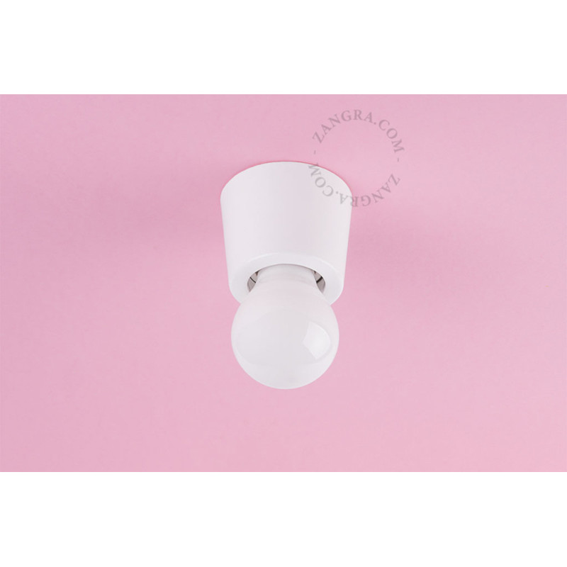 Porcelain ceiling lamp, wall lamp Annie E27 white Zangra