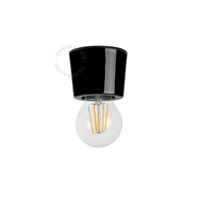 Porcelain ceiling lamp, wall lamp Annie E27 black Zangra