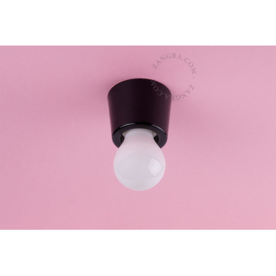 Porcelain ceiling lamp, wall lamp Annie E27 black Zangra