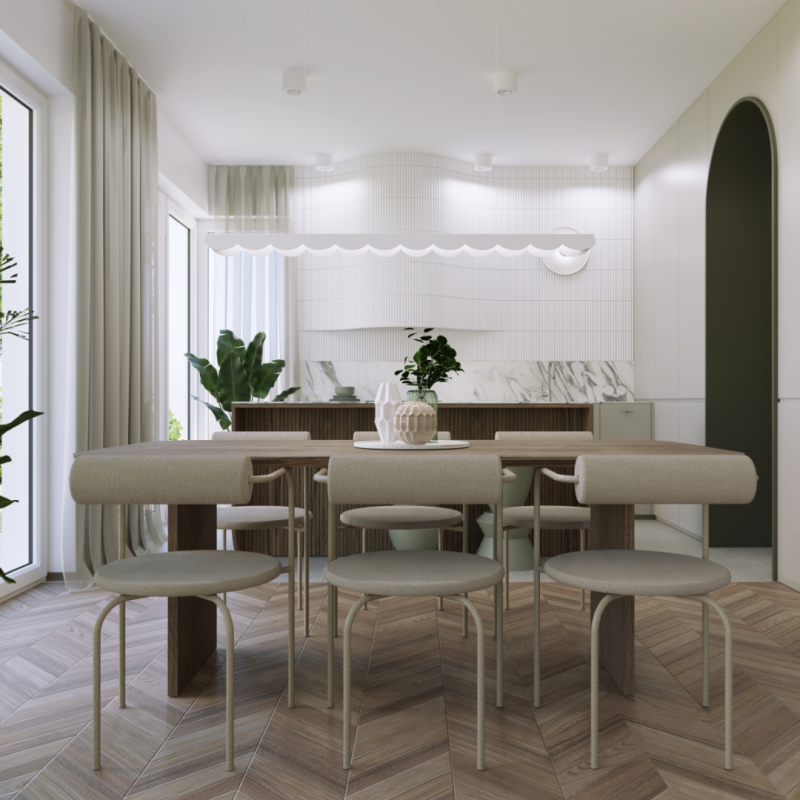 Beige Biscuit 131 LED Pendant Lamp with 3000K panel | THORO