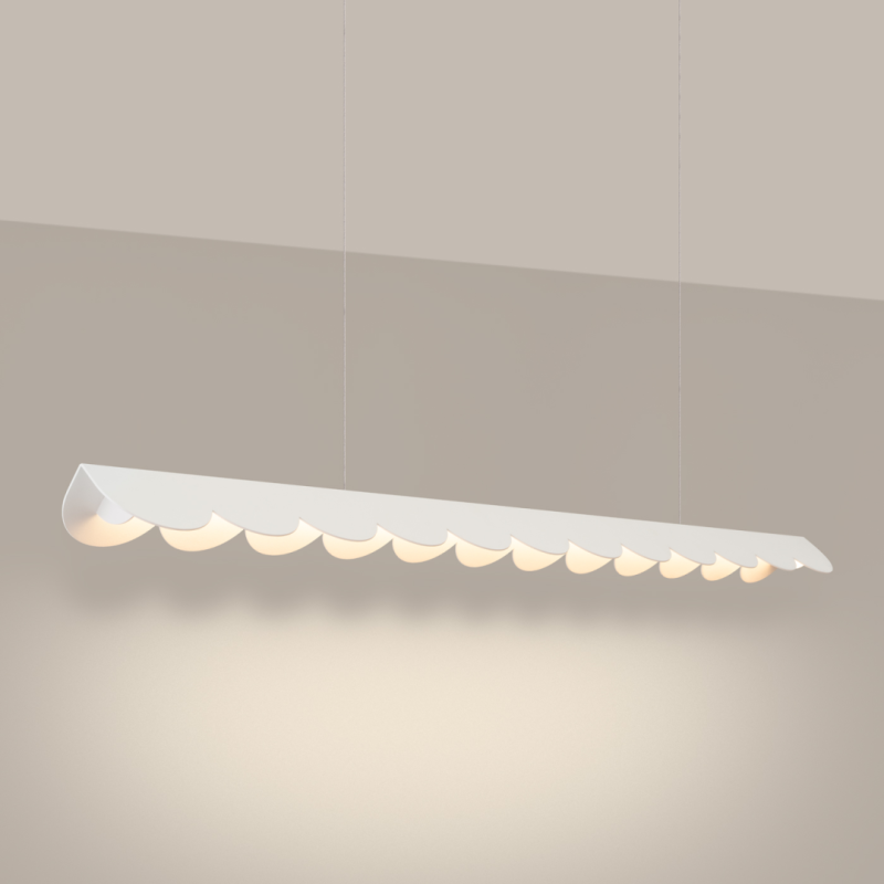 Biała lampa wisząca LED Biscuit 131 z panelem 3000K | THORO