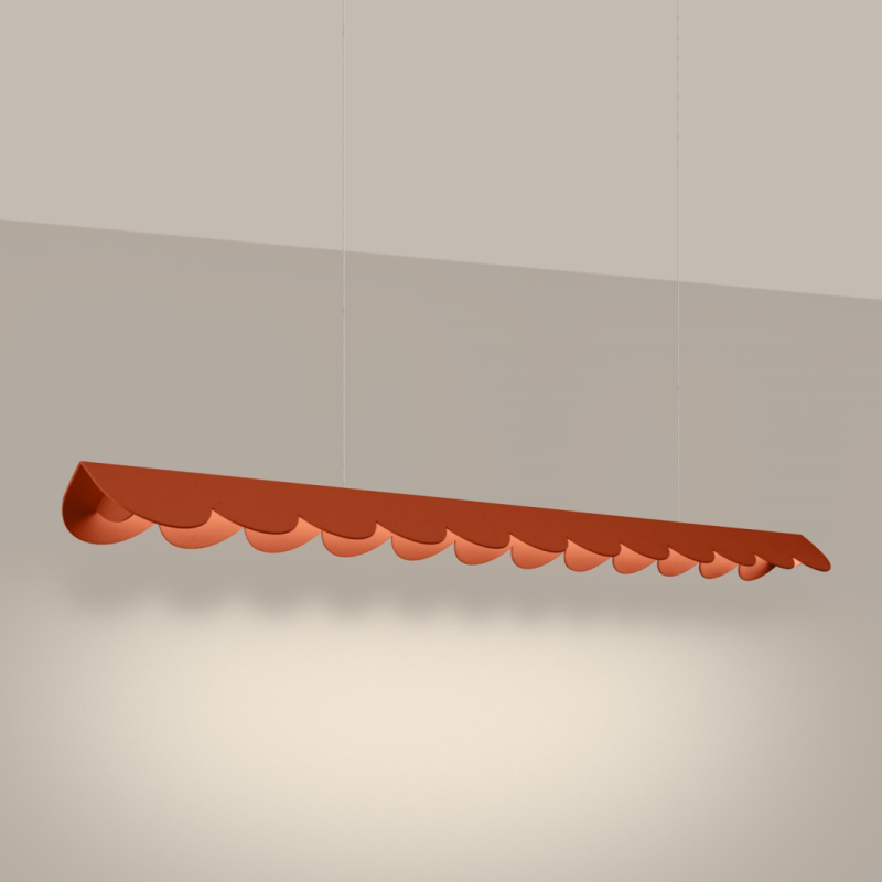 Red ochre Biscuit 131 LED Pendant Lamp with 4000K panel | THORO