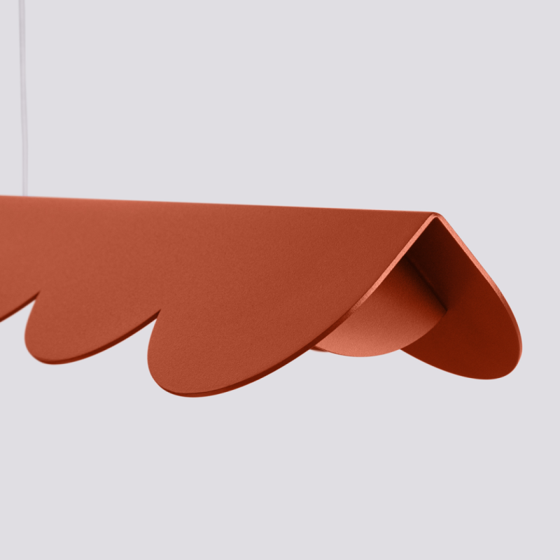 Red ochre Biscuit 131 LED Pendant Lamp with 4000K panel | THORO