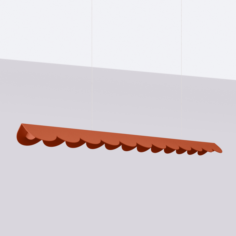 Red ochre Biscuit 131 LED Pendant Lamp with 4000K panel | THORO