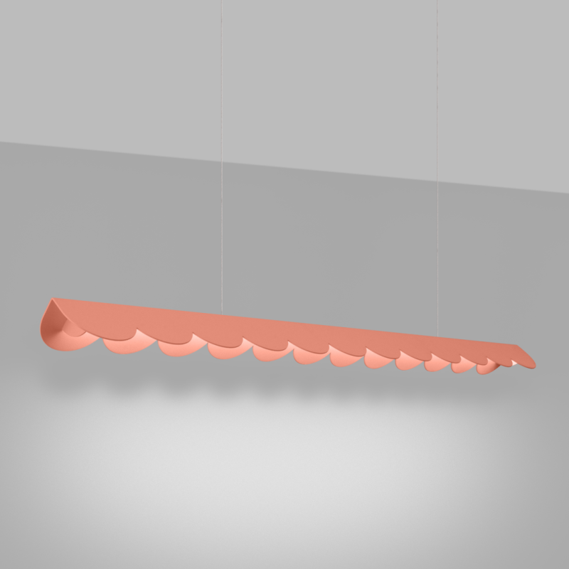 Brzoskwiniowa lampa wisząca LED Biscuit 131 z panelem 4000K | THORO