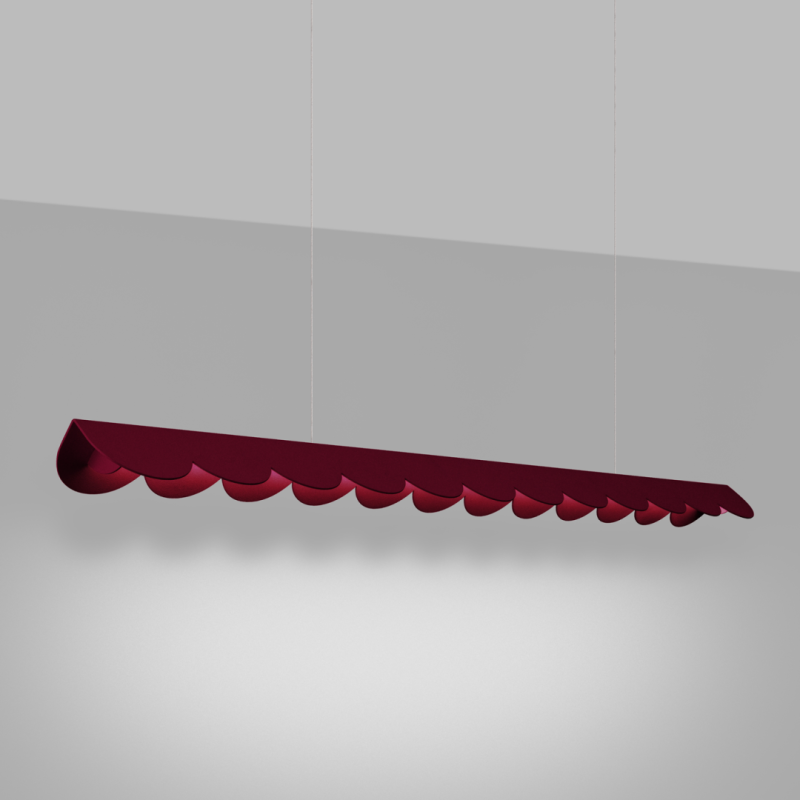 Burgundowa lampa wisząca LED Biscuit 131 z panelem 4000K | THORO