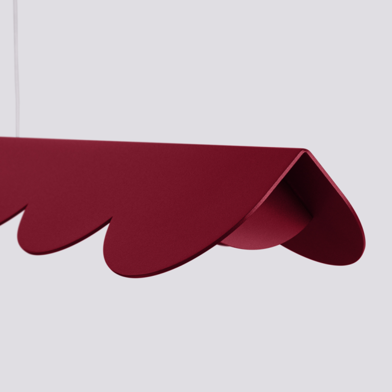 Burgundowa lampa wisząca LED Biscuit 131 z panelem 4000K | THORO