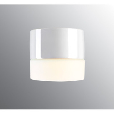 Ifö Electric Aton Giza White Porcelain Ceiling and Wall Light IP44 with Frosted Glass Shade