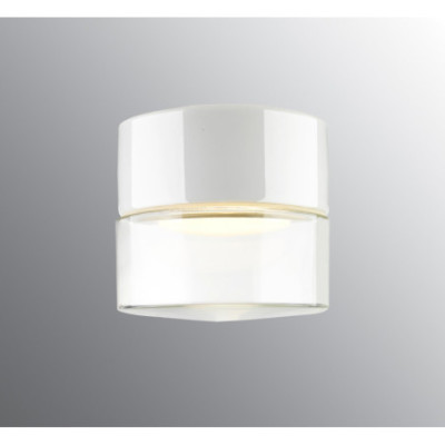 Ifö Electric Aton Giza White Porcelain Ceiling and Wall Light IP44 with Clear Glass Shade