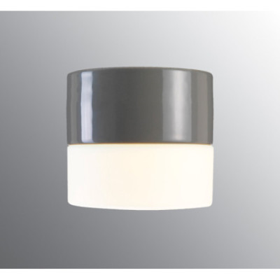 Grey Ceiling and Wall Light Aton Giza LED 8 W 3000 K 800 lm Porcelain Light IP44 with Opal Glass Shade Ifö Electric