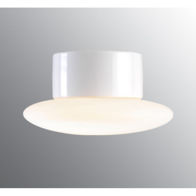 Ifö Electric Aton Cairo White Porcelain Ceiling and Wall Light IP44 with Frosted Glass Shade