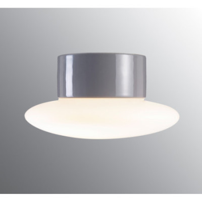 Ifö Electric Aton Cairo Grey Porcelain Ceiling and Wall Light IP44 with Frosted Glass Shade