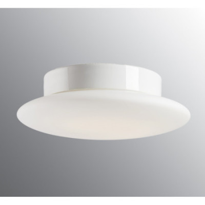 White Ceiling and Wall Light Aton Cairo Medium LED 12 W 3000 K 1350 lm Porcelain Light IP44 with Opal Glass Shade Ifö Electric