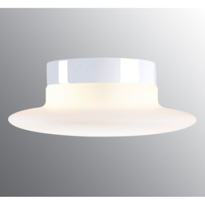 White Ceiling and Wall Light Aton Cairo Large E27, max. 75 W Porcelain Light IP44 with Opal Glass Shade Ifö Electric