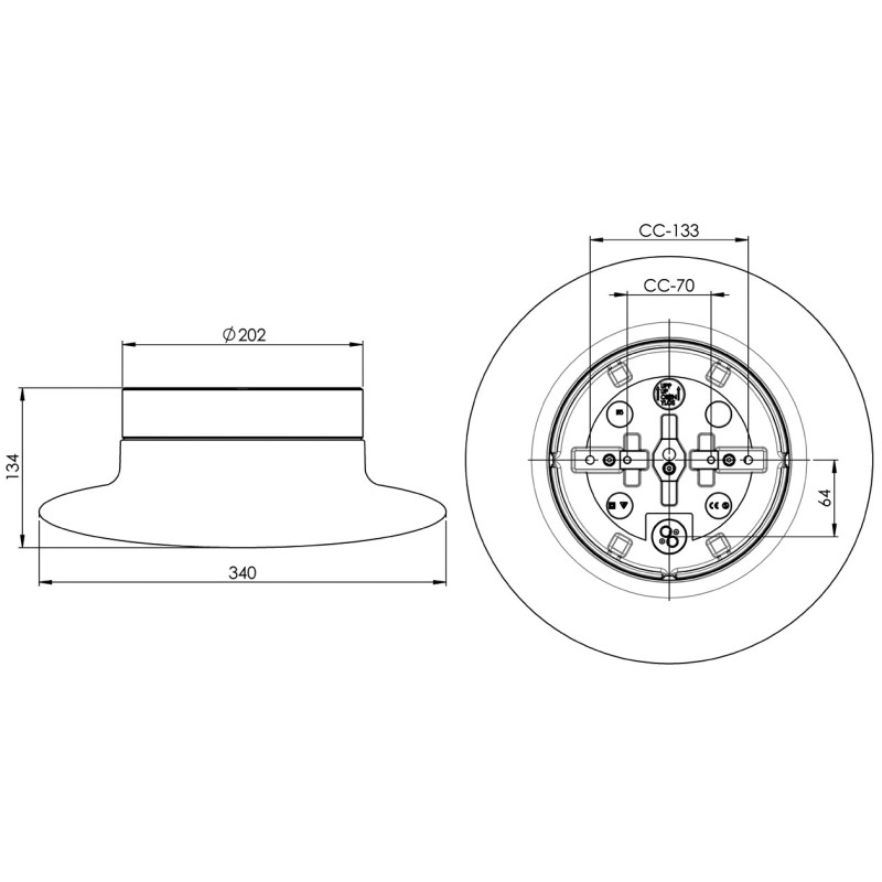 Biała lampa sufitowa, ścienna Aton Cairo Large E27, maks 75W porcelanowa oprawa IP44 z mlecznym kloszem Ifö Electric