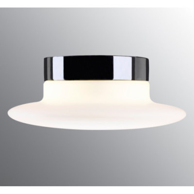 Black Ceiling and Wall Light Cairo Large LED 12 W 3000 K 1350 lm Porcelain Light IP44 with Opal Glass Shade Ifö Electric