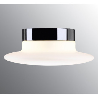 Czarna lampa sufitowa, ścienna Cairo Large LED DALI 12W 3000K 1350lm porcelanowa oprawa IP44 z mlecznym kloszem Ifö Electric