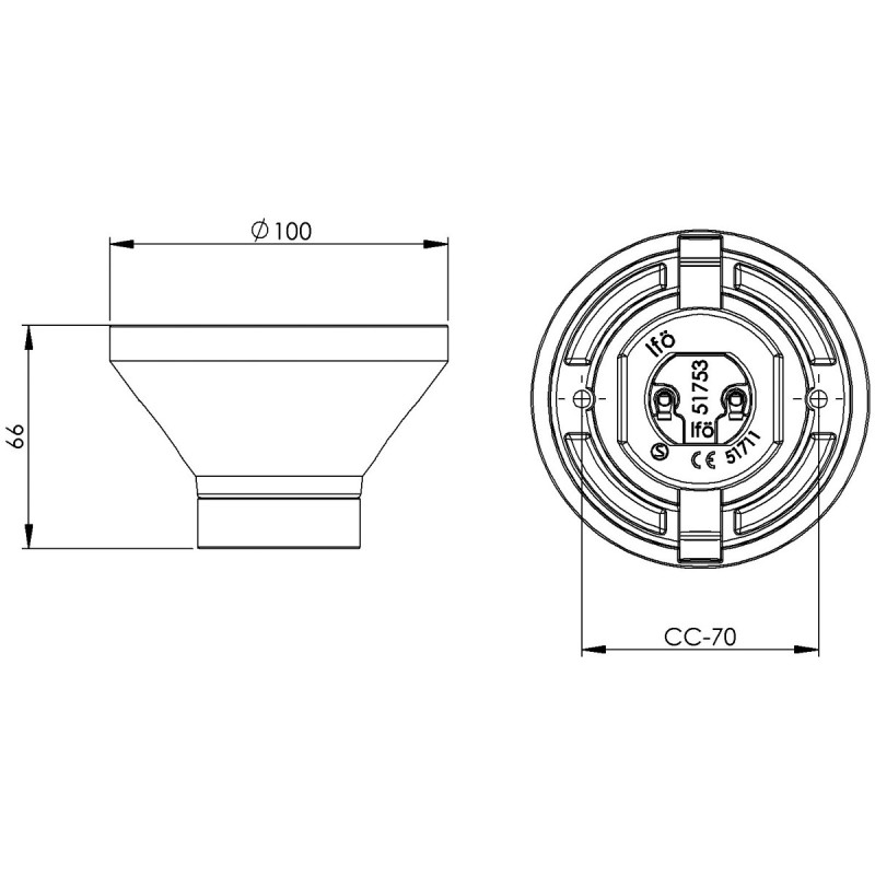 Czarna oprawka E27, max 75W, IP20 Ifö Electric