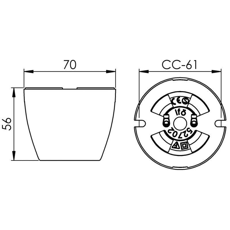 Brązowa lampa sufitowa, ścienna E27, porcelanowa oprawa IP20 Ifö Electric