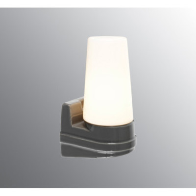 Grey Wall Light Bernadotte E14 max. 40 W, Porcelain Light IP44 with Opal Glass Shade Ifö Electric