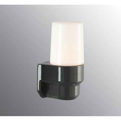Grey Wall Light Classic Sauna E14 max. 40 W, Porcelain Light IP55 with Opal Glass Shade Ifö Electric