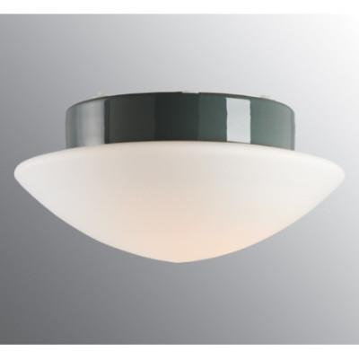 Szary lampa sufitowa, ścienna Contrast Solhem Sauna E27,max 40W/60W, porcelanowa oprawa IP44 z mlecznym kloszem Ifö Electric