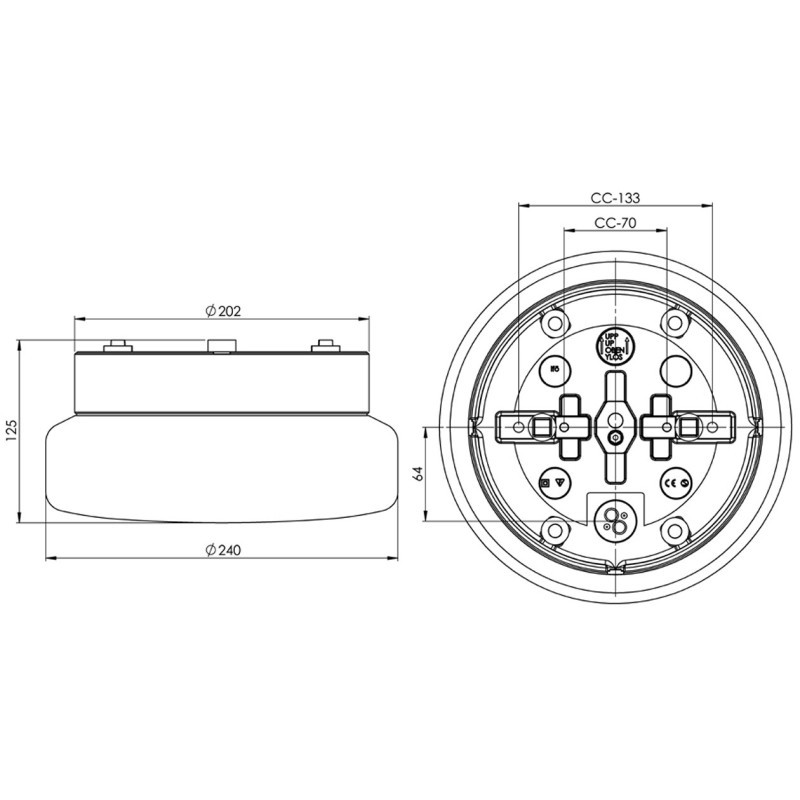 Grey Ceiling and Wall Light Classic Sauna E27, max. 40 W/60 W, Porcelain Light IP44 with Opal Glass Shade Ifö Electric